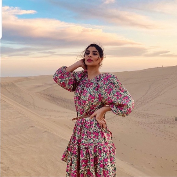 Zara puff shoulder print floral dress - Picture 4 of 10